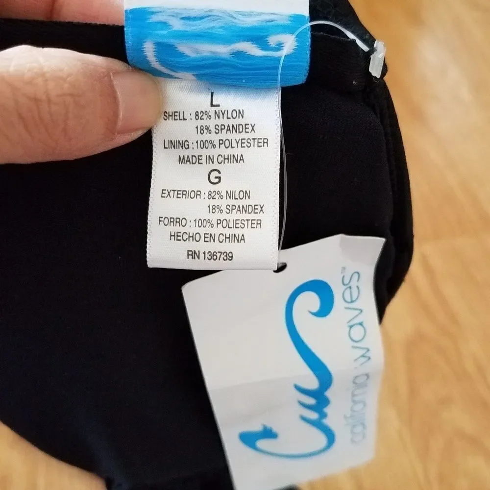 California Waves NWT Laser Cut Bikini sz Large